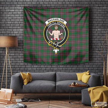 MacFarlane Hunting Tartan Tapestry Wall Hanging and Home Decor for Room with Family Crest