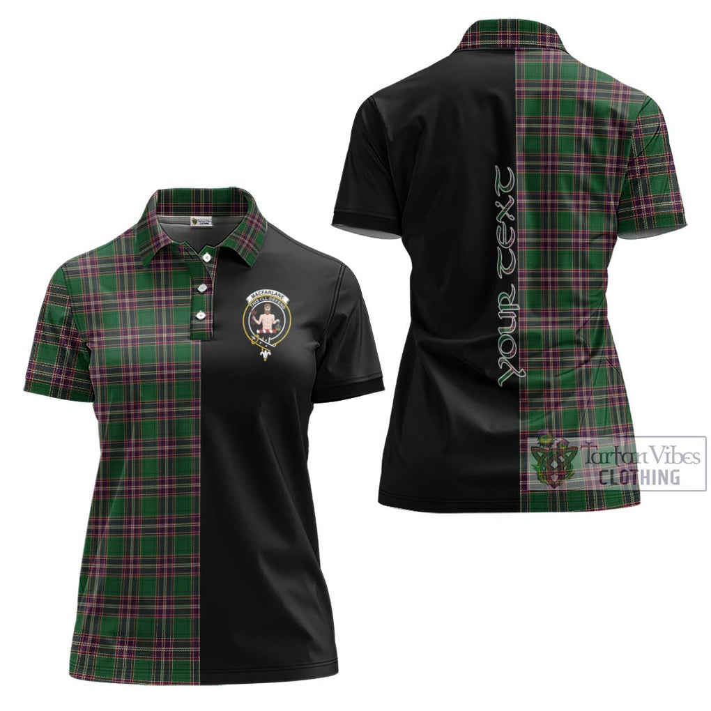 MacFarlane Hunting Tartan Women's Polo Shirt with Family Crest and Half Of Me Style Women - Tartanvibesclothing Shop