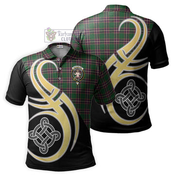 MacFarlane Hunting Tartan Polo Shirt with Family Crest and Celtic Symbol Style