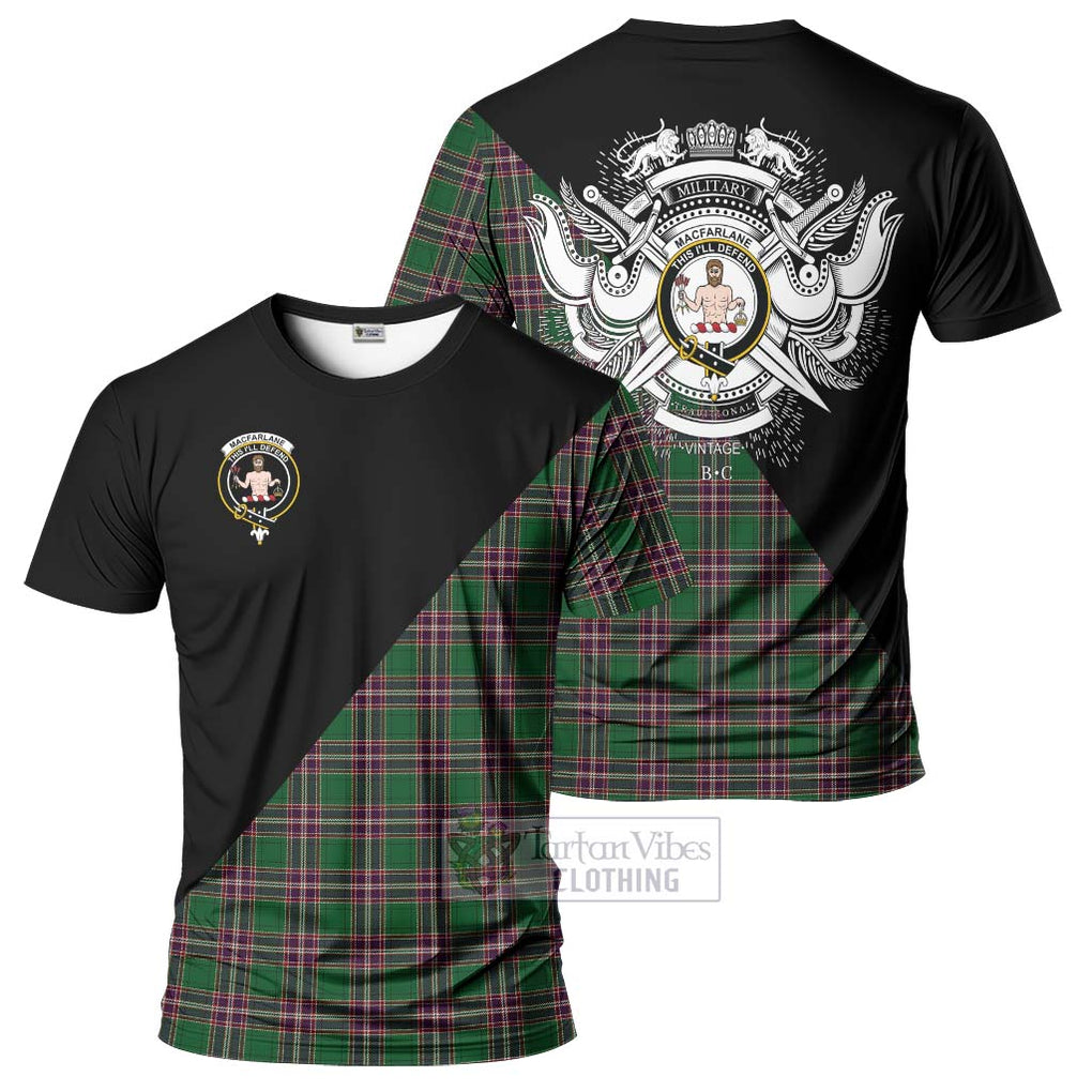 MacFarlane Hunting Tartan T-Shirt with Family Crest and Military Logo Style Kid's Shirt - Tartanvibesclothing Shop