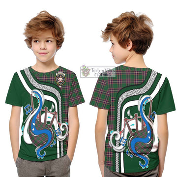 MacFarlane Hunting Tartan Kid T-Shirt with Epic Bagpipe Style