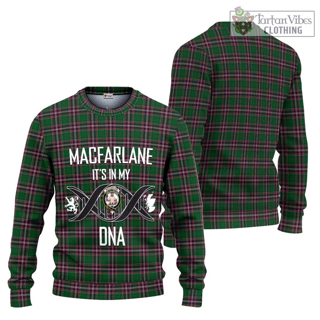 MacFarlane Hunting Tartan Knitted Sweater with Family Crest DNA In Me Style Unisex - Tartanvibesclothing Shop