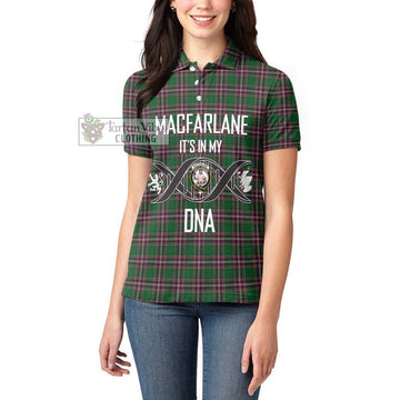 MacFarlane Hunting Tartan Women's Polo Shirt with Family Crest DNA In Me Style