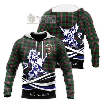 MacFarlane Hunting Tartan Knitted Hoodie with Alba Gu Brath Regal Lion Emblem