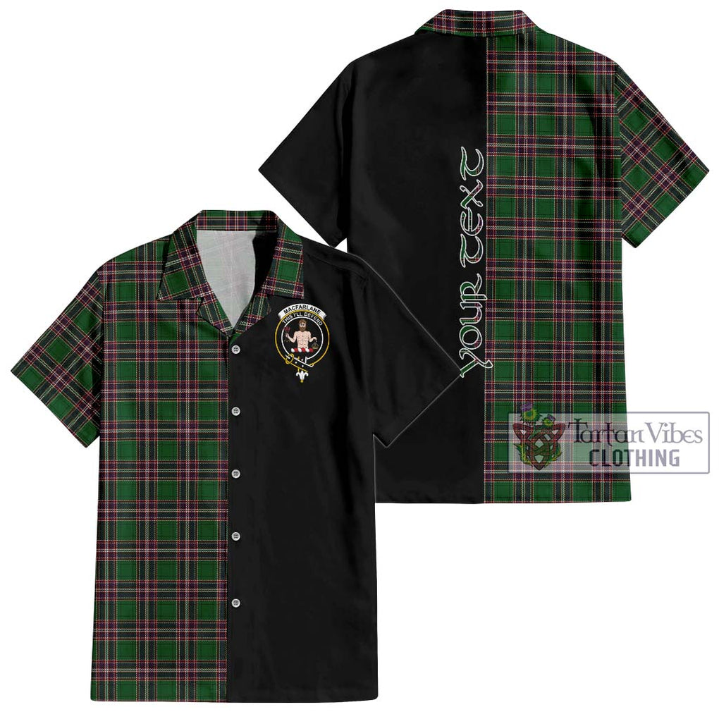 MacFarlane Hunting Tartan Short Sleeve Button Shirt with Family Crest and Half Of Me Style Kid - Tartanvibesclothing Shop