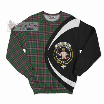 MacFarlane Hunting Tartan Sweatshirt with Family Crest Circle Style