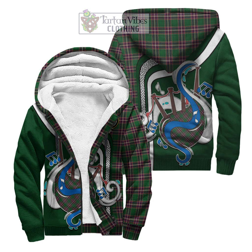 MacFarlane Hunting Tartan Sherpa Hoodie with Epic Bagpipe Style Unisex S - Tartanvibesclothing Shop