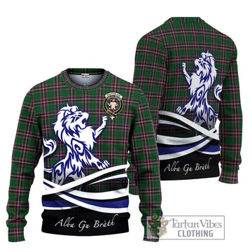 MacFarlane Hunting Tartan Ugly Sweater with Alba Gu Brath Regal Lion Emblem