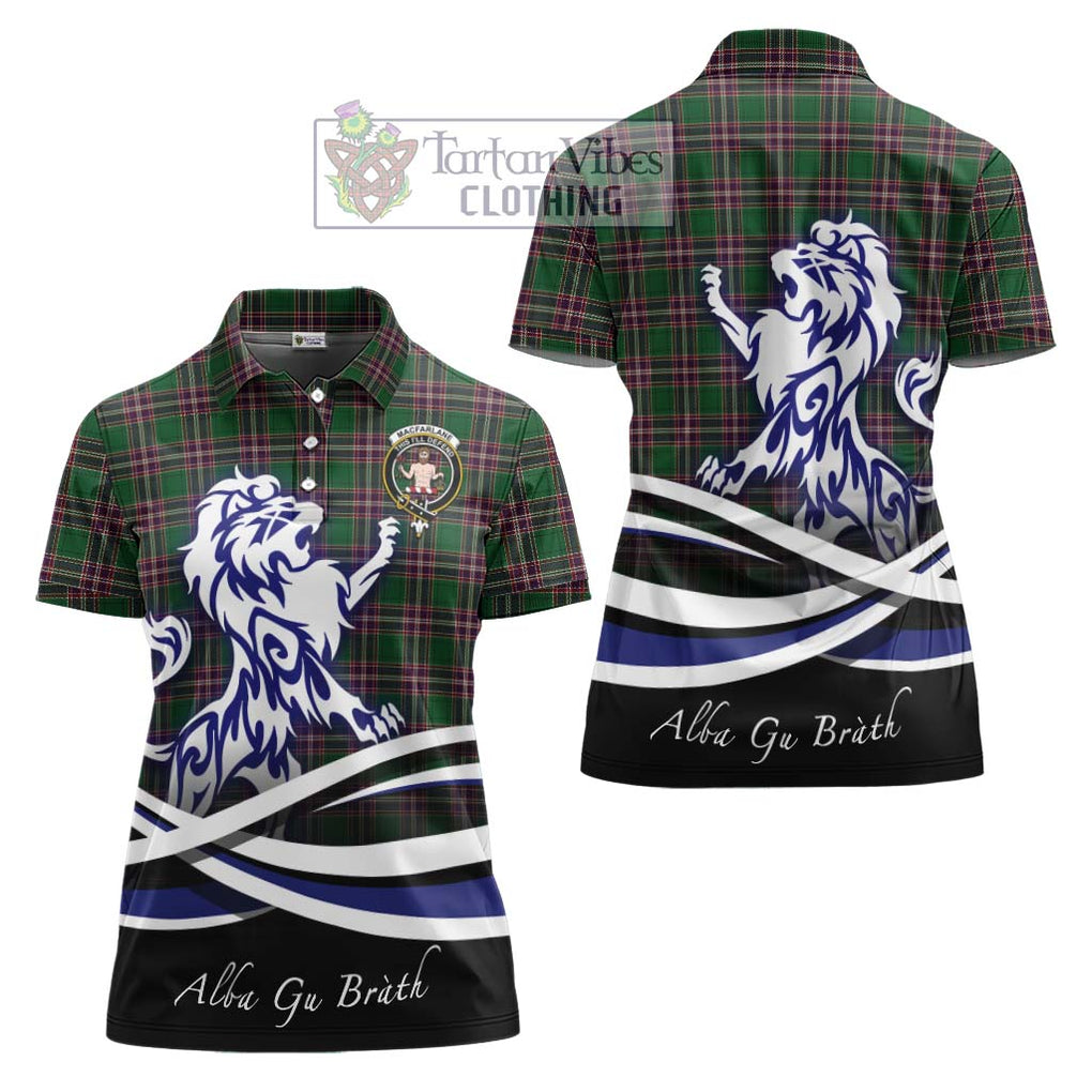 MacFarlane Hunting Tartan Women's Polo Shirt with Alba Gu Brath Regal Lion Emblem Women - Tartanvibesclothing Shop