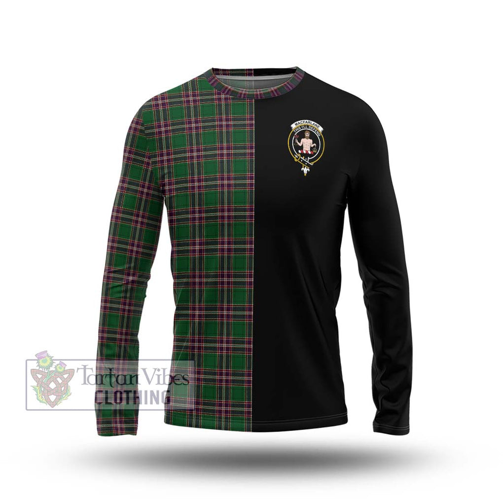 MacFarlane Hunting Tartan Long Sleeve T-Shirt with Family Crest and Half Of Me Style Unisex - Tartanvibesclothing Shop