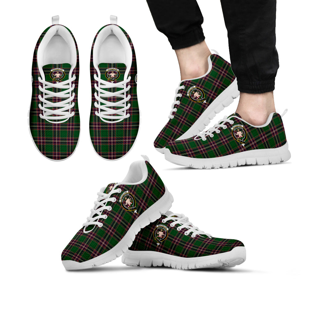 MacFarlane Hunting Tartan Sneakers with Family Crest Kid's Sneakers - Tartan Vibes Clothing