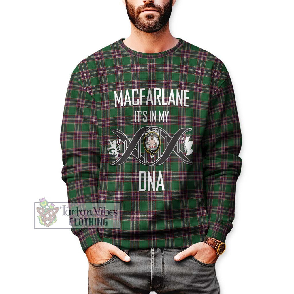 MacFarlane Hunting Tartan Sweatshirt with Family Crest DNA In Me Style Unisex - Tartanvibesclothing Shop