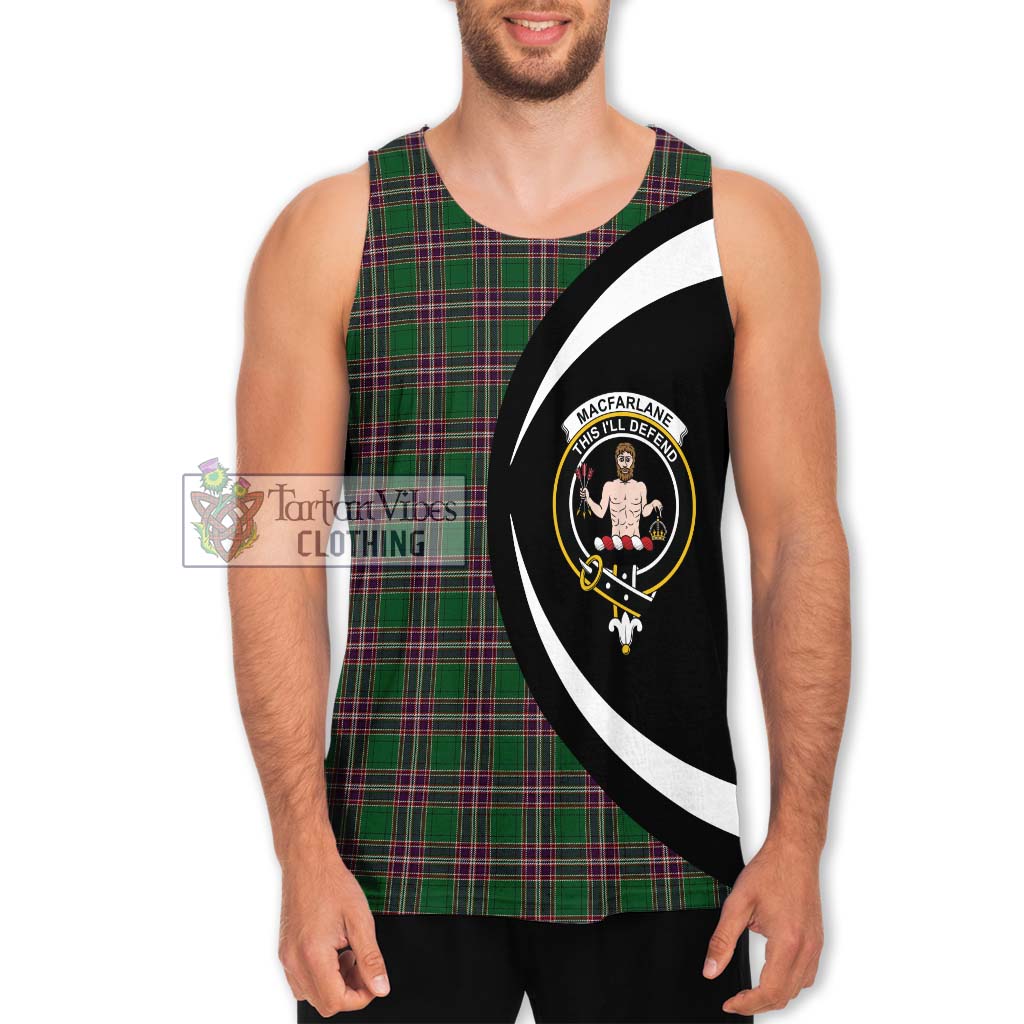 MacFarlane Hunting Tartan Men's Tank Top with Family Crest Circle Style Men - Tartan Vibes Clothing