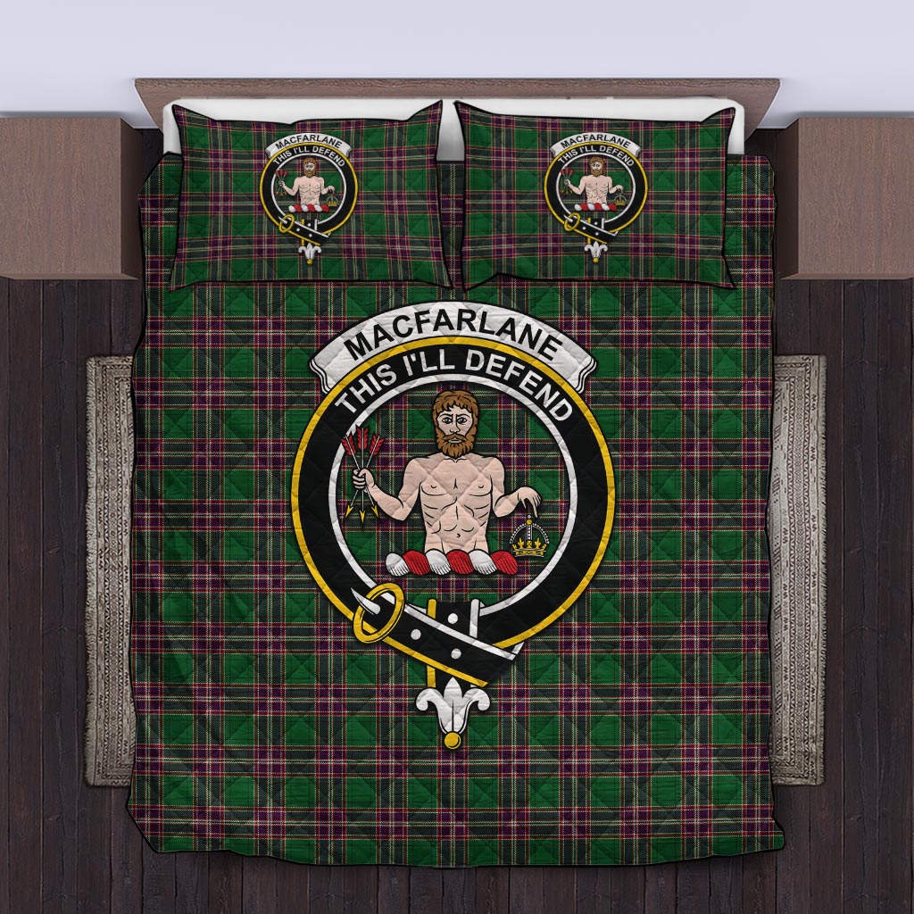 MacFarlane Hunting Tartan Quilt Bed Set with Family Crest Twin - Tartan Vibes Clothing