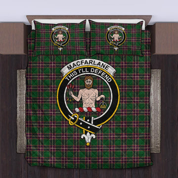 MacFarlane Hunting Tartan Quilt Bed Set with Family Crest