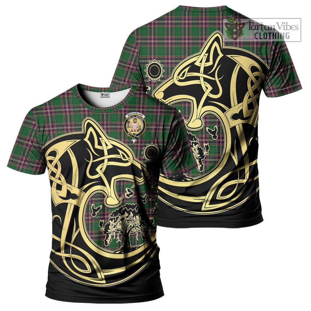 MacFarlane Hunting Tartan T-Shirt with Family Crest Celtic Wolf Style Kid's Shirt - Tartan Vibes Clothing