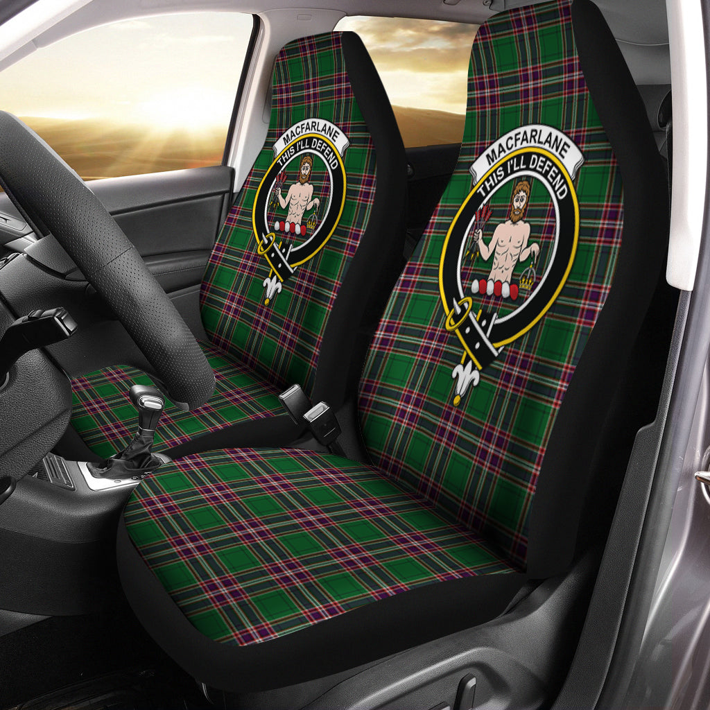 MacFarlane Hunting Tartan Car Seat Cover with Family Crest One Size - Tartanvibesclothing