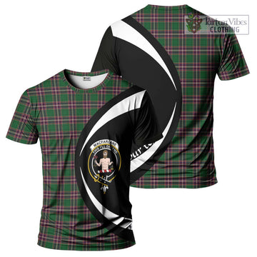 MacFarlane Hunting Tartan T-Shirt with Family Crest Circle Style