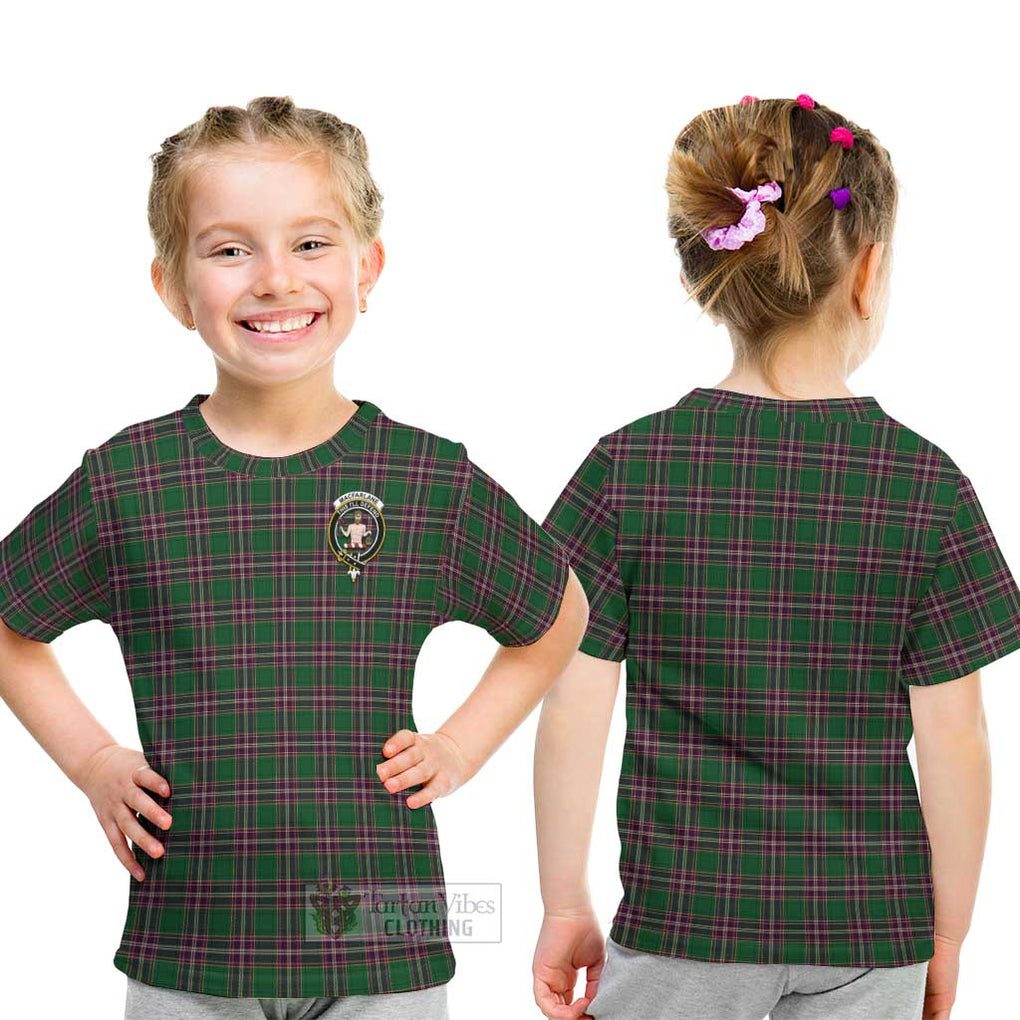 MacFarlane Hunting Tartan Kid T-Shirt with Family Crest - Tartanvibesclothing Shop