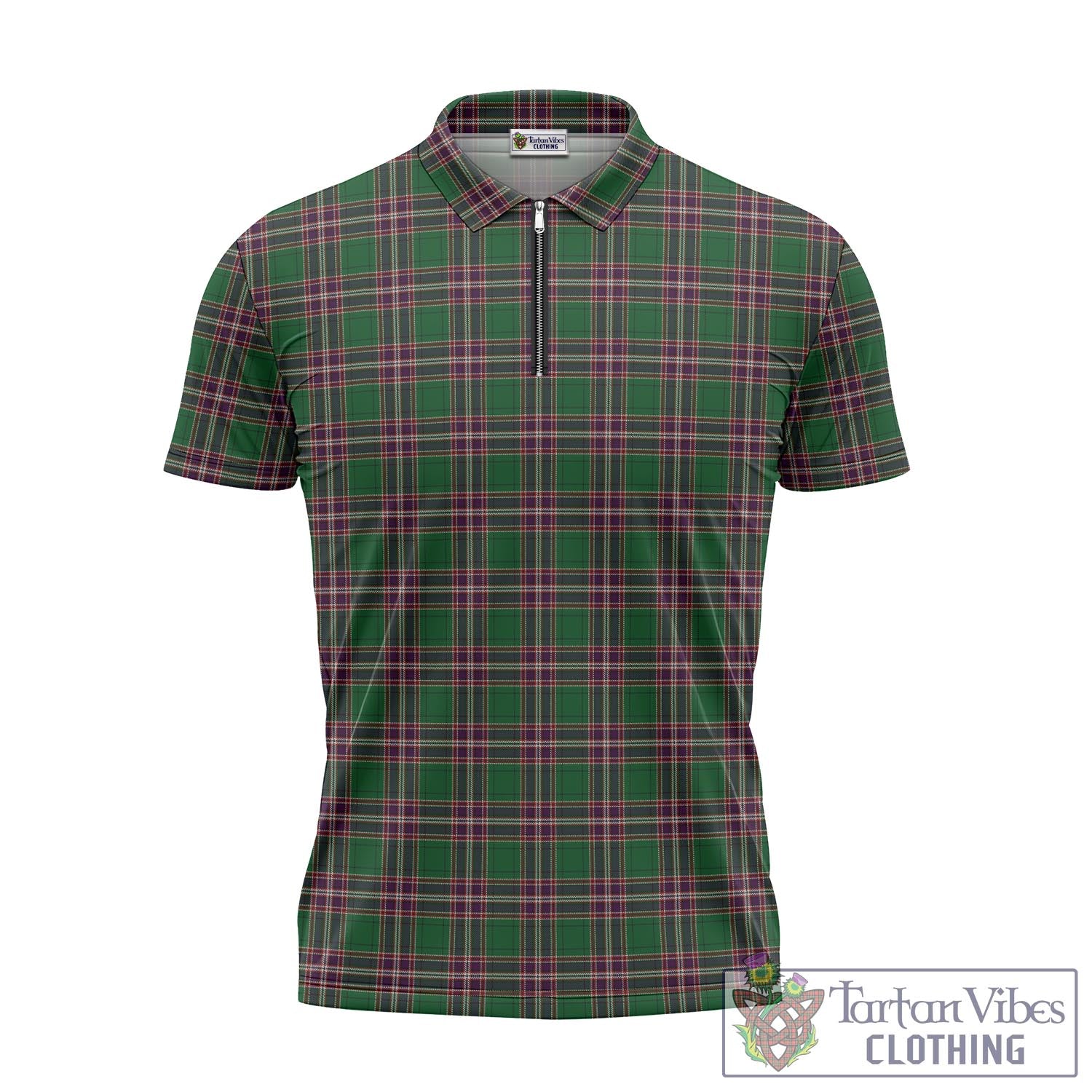 Tartan Vibes Clothing MacFarlane Hunting Tartan Zipper Polo Shirt