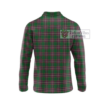 MacFarlane Hunting Tartan Long Sleeve Polo Shirt with Family Crest DNA In Me Style