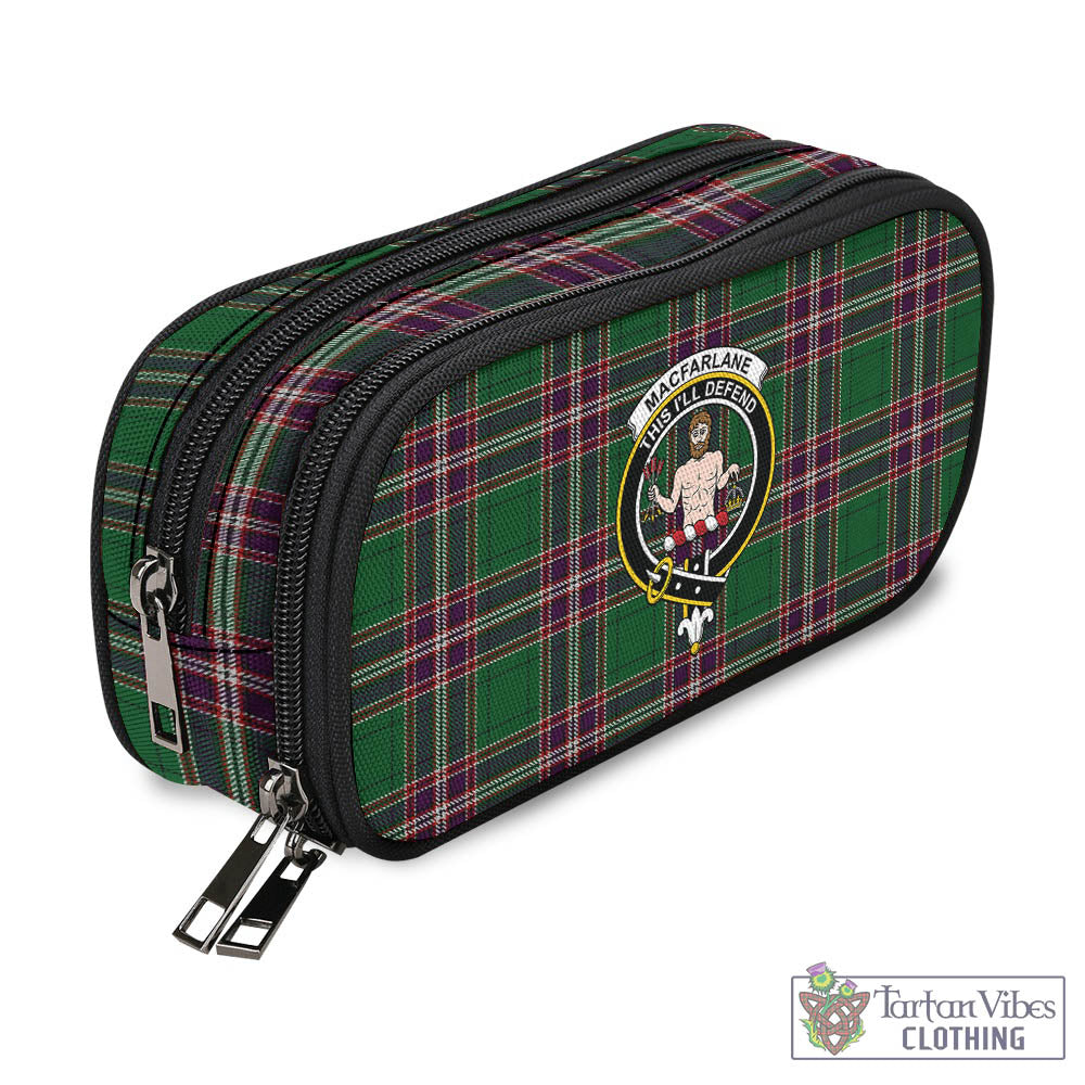 Tartan Vibes Clothing MacFarlane Hunting Tartan Pen and Pencil Case with Family Crest