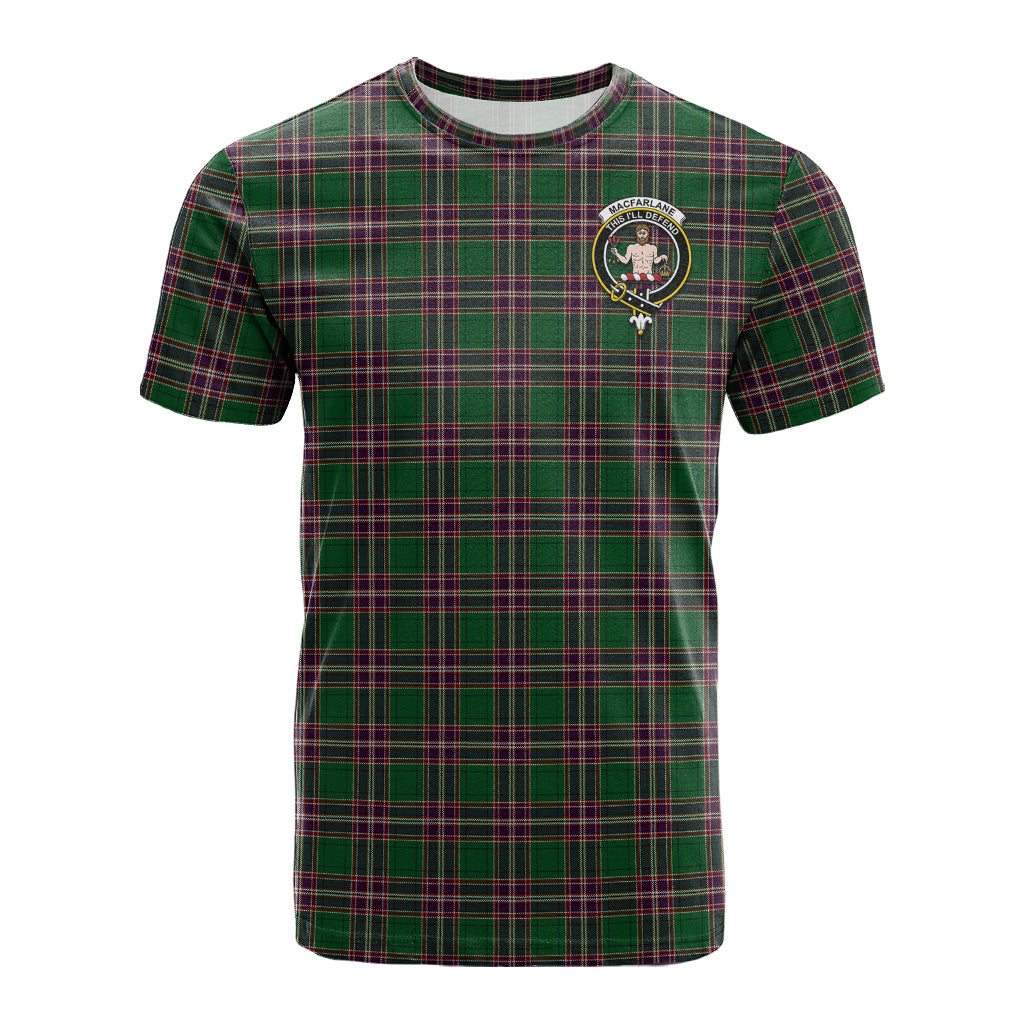 MacFarlane Hunting Tartan T-Shirt with Family Crest - Tartan Vibes Clothing