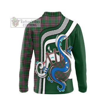 MacFarlane Hunting Tartan Long Sleeve Polo Shirt with Epic Bagpipe Style