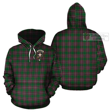 MacFarlane Hunting Tartan Cotton Hoodie with Family Crest