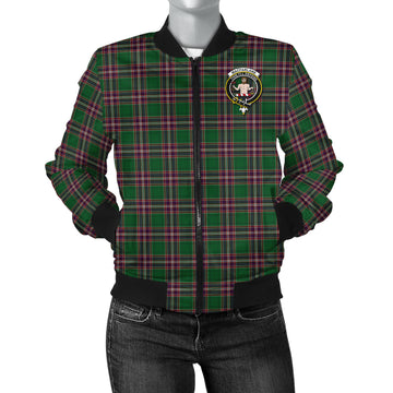 MacFarlane Hunting Tartan Bomber Jacket with Family Crest