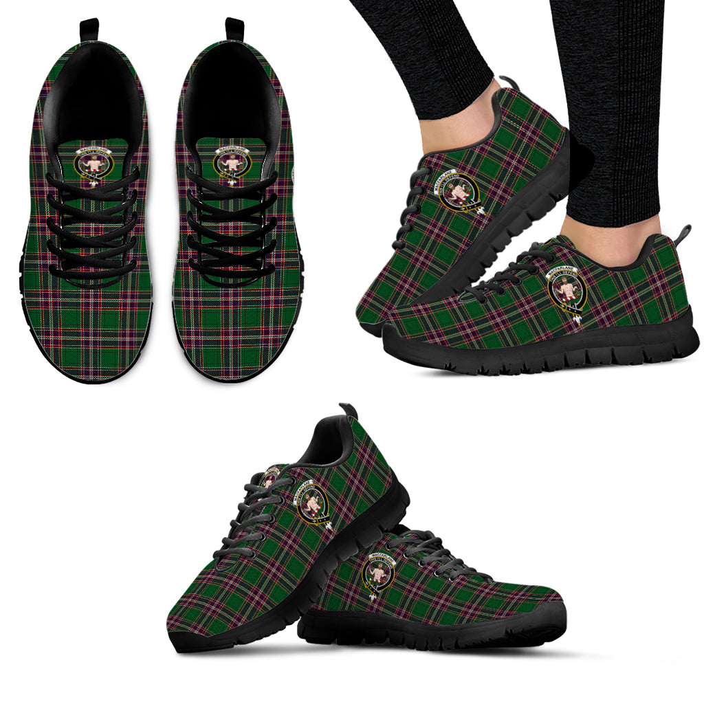 MacFarlane Hunting Tartan Sneakers with Family Crest - Tartan Vibes Clothing