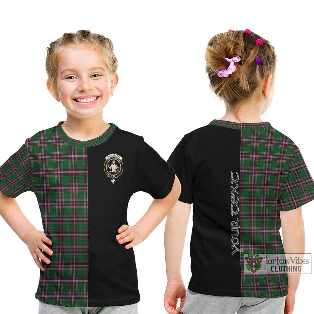 MacFarlane Hunting Tartan Kid T-Shirt with Family Crest and Half Of Me Style - Tartanvibesclothing Shop