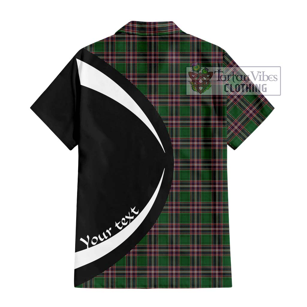 MacFarlane Hunting Tartan Short Sleeve Button Up with Family Crest Circle Style - Tartan Vibes Clothing