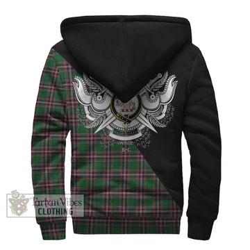 MacFarlane Hunting Tartan Sherpa Hoodie with Family Crest and Military Logo Style