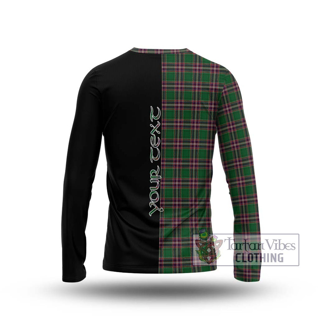 MacFarlane Hunting Tartan Long Sleeve T-Shirt with Family Crest and Half Of Me Style - Tartanvibesclothing Shop