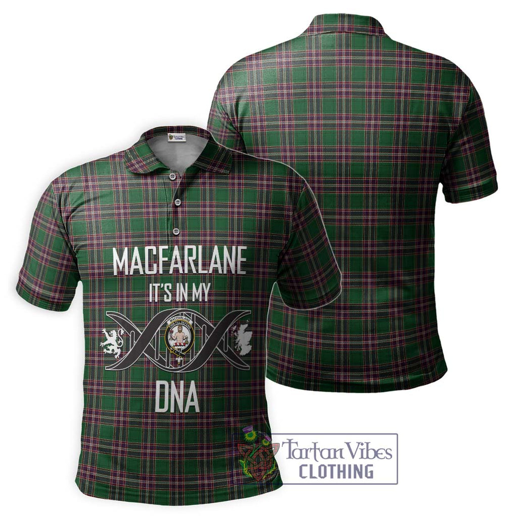 MacFarlane Hunting Tartan Polo Shirt with Family Crest DNA In Me Style - Tartanvibesclothing Shop