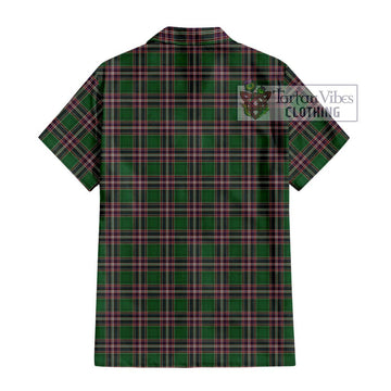 MacFarlane Hunting Tartan Short Sleeve Button Shirt with Family Crest DNA In Me Style