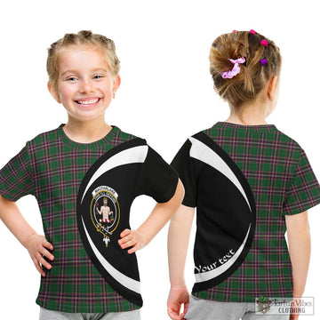 MacFarlane Hunting Tartan Kid T-Shirt with Family Crest Circle Style