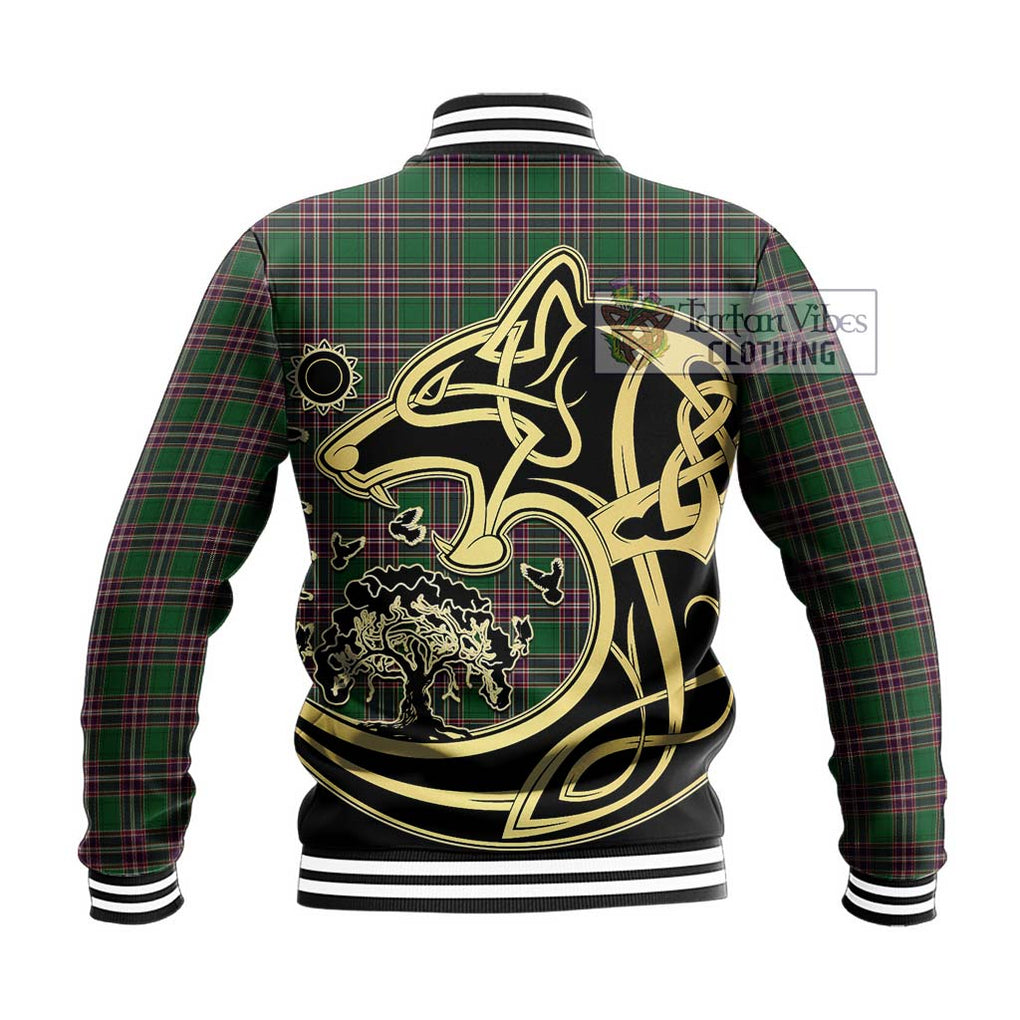 MacFarlane Hunting Tartan Baseball Jacket with Family Crest Celtic Wolf Style - Tartan Vibes Clothing