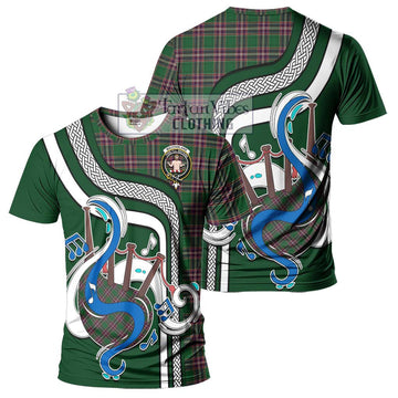 MacFarlane Hunting Tartan T-Shirt with Epic Bagpipe Style