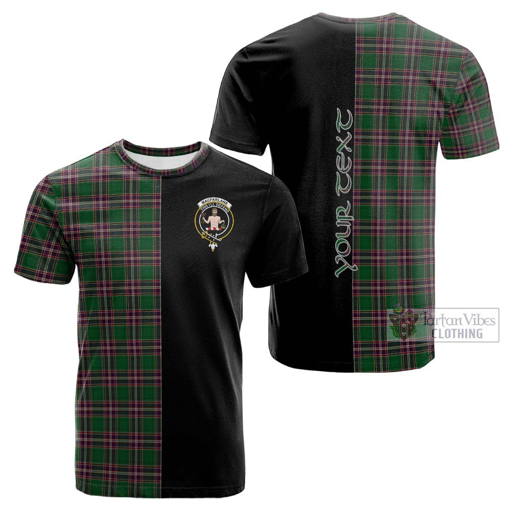 Tartan Vibes Clothing MacFarlane Hunting Tartan Cotton T-shirt with Family Crest and Half Of Me Style