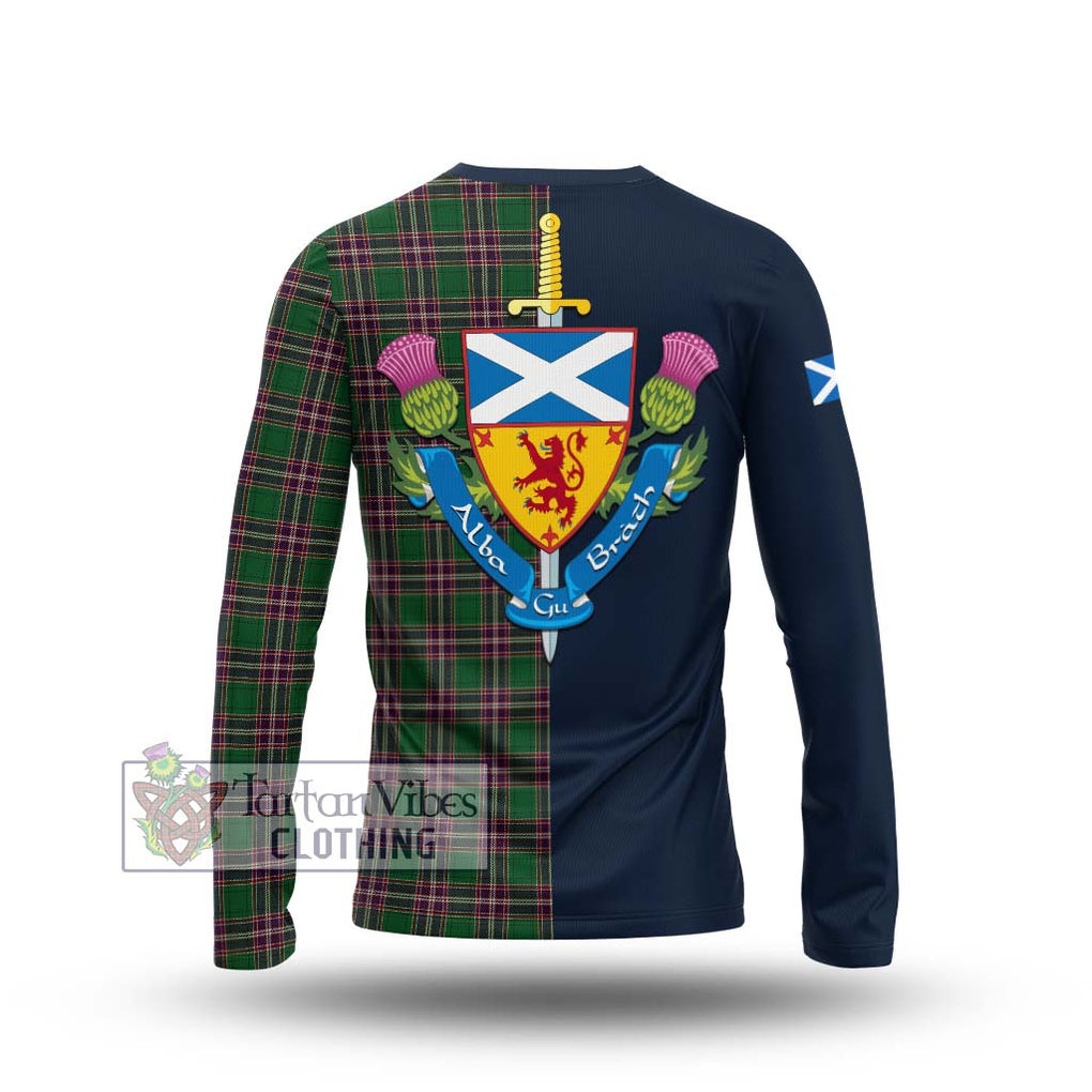 Tartan Vibes Clothing MacFarlane Hunting Tartan Long Sleeve T-Shirt with Scottish Lion Royal Arm Half Style