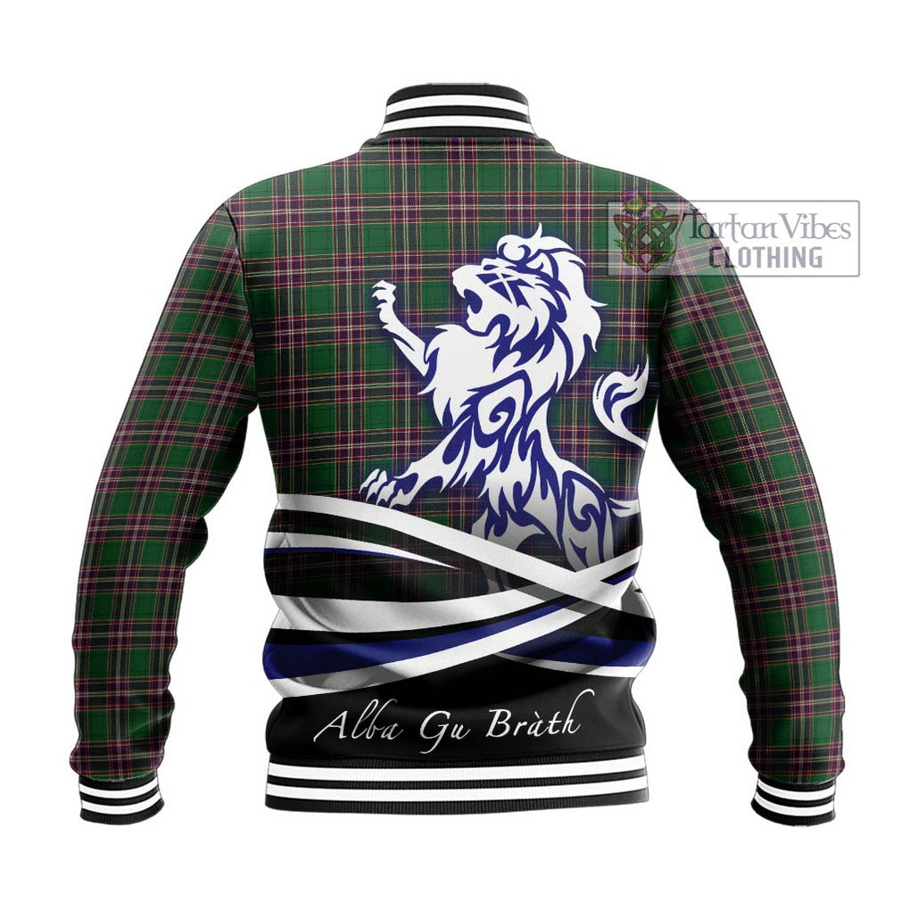 MacFarlane Hunting Tartan Baseball Jacket with Alba Gu Brath Regal Lion Emblem - Tartanvibesclothing Shop