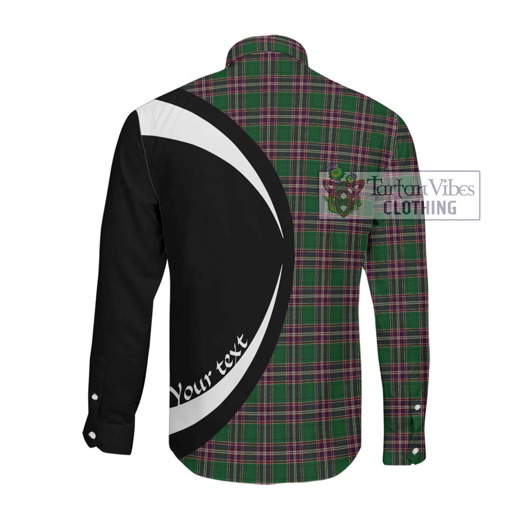 MacFarlane Hunting Tartan Long Sleeve Button Up with Family Crest Circle Style Men's Shirt - Tartan Vibes Clothing