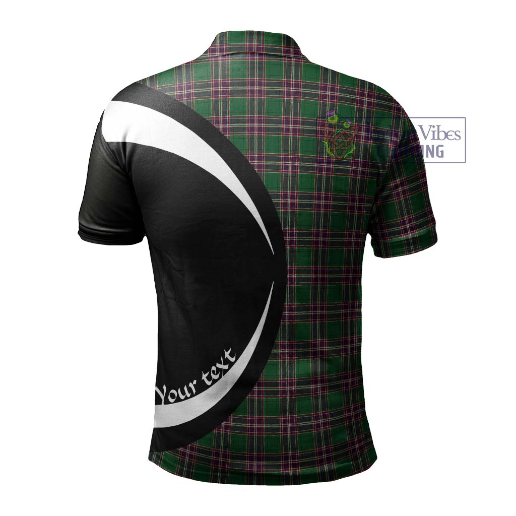 MacFarlane Hunting Tartan Men's Polo Shirt with Family Crest Circle Style - Tartan Vibes Clothing