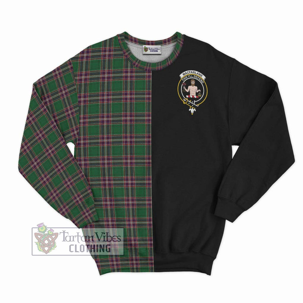 MacFarlane Hunting Tartan Sweatshirt with Family Crest and Half Of Me Style - Tartanvibesclothing Shop