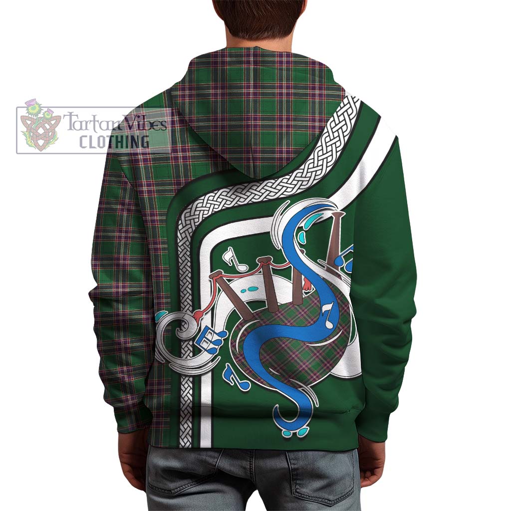 Tartan Vibes Clothing MacFarlane Hunting Tartan Hoodie with Epic Bagpipe Style