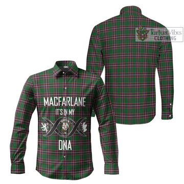 MacFarlane Hunting Tartan Long Sleeve Button Shirt with Family Crest DNA In Me Style