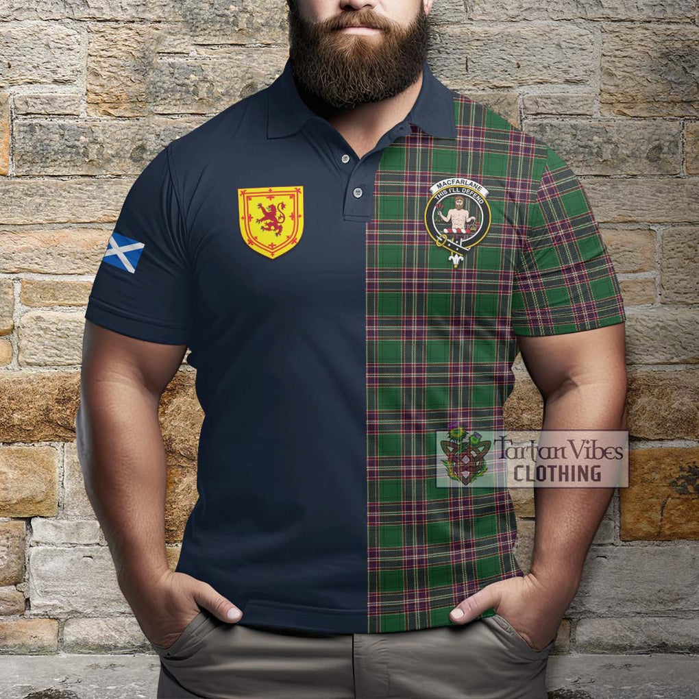 Tartan Vibes Clothing MacFarlane Hunting Tartan Polo Shirt with Scottish Lion Royal Arm Half Style