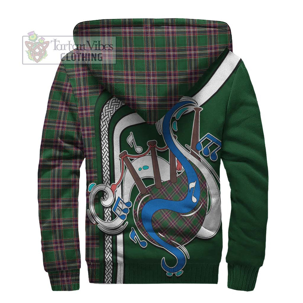 MacFarlane Hunting Tartan Sherpa Hoodie with Epic Bagpipe Style - Tartanvibesclothing Shop